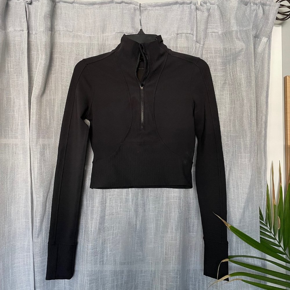 Lululemon Take It In Stride 1/2 Zip Crop Top